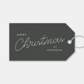 Modern Trendy Christmas | Forest Green Dark Dusky Gift Tags (Front (Horizontal))