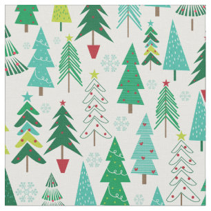 Modern Trendy Christmas Trees Festive Holiday Fabric