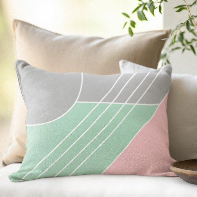 Modern trendy colour block abstract elegant lumbar pillow (Creator Uploaded)