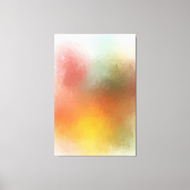 Modern Trendy Colourful Abstract Art Red Yellow Canvas Print (Front)