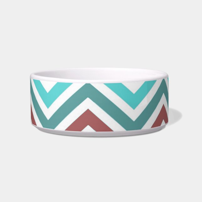 Modern, trendy, colourful chevron zigzag bowl (Front)