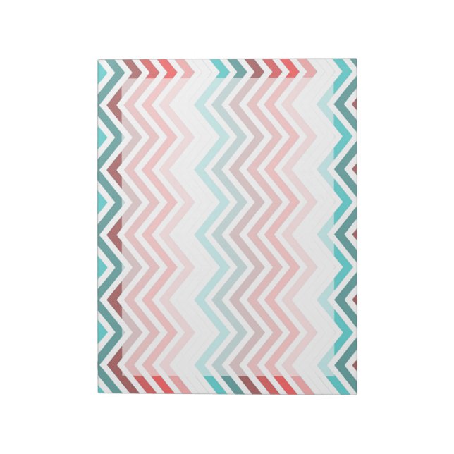 Modern, trendy, colourful chevron zigzag notepad (Rotated)
