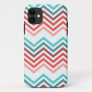 Modern, trendy, colourful chevron zigzag strips iPhone 11 case