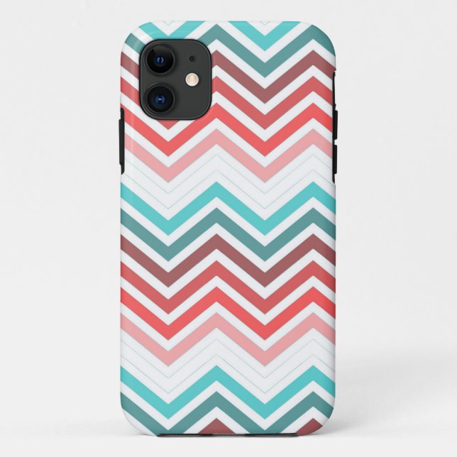 Modern, trendy, colourful chevron zigzag strips Case-Mate iPhone case (Back)