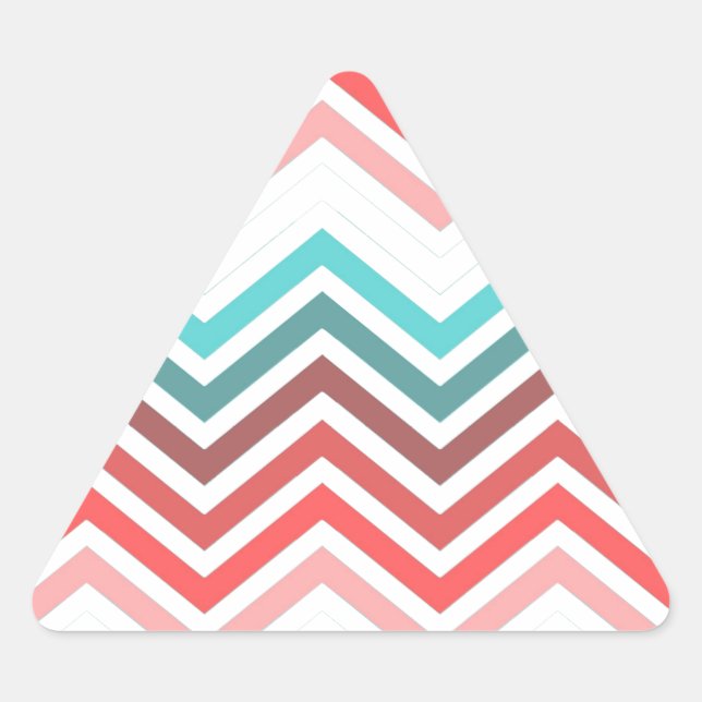 Modern, trendy, colourful chevron zigzag triangle sticker (Front)