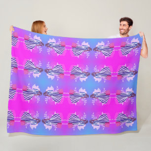 Modern trendy colourful girly gradient pattern chi fleece blanket