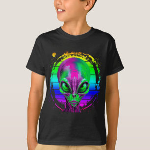 Modern Trendy Colourful Rainbow Alien T-Shirt