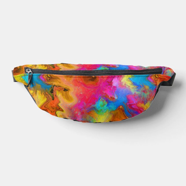 Modern trendy Colourful Rainbow Art Fanny Pack (Lay Down)