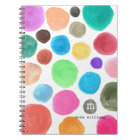 Modern Trendy Colourful Watercolor Circles Monogra