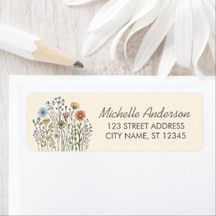 Modern Trendy Colourful Wildflower Return Address 