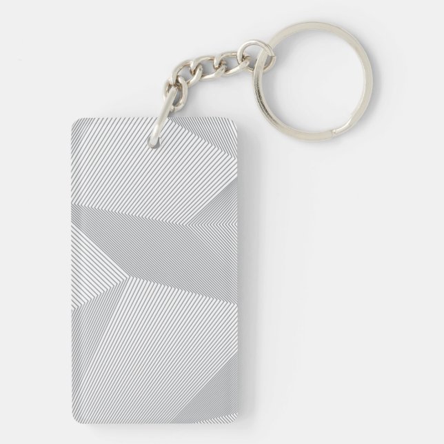 Modern, trendy, cool, simple, artistic pattern keychain (Back)