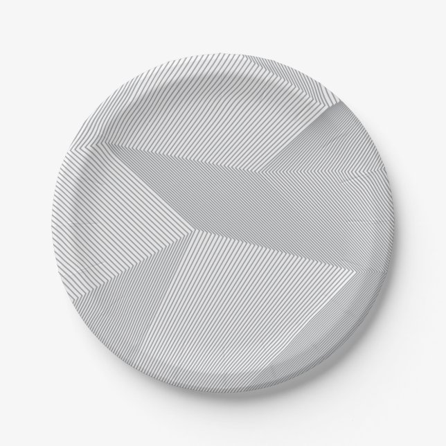 Modern, trendy, cool, simple, artistic pattern paper plate (Front)