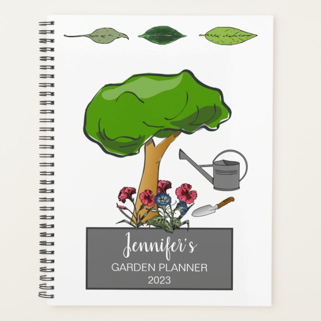 Modern trendy cute garden gardening planner (Front)