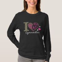 Modern Trendy Cute I Love Gymnastics Leopard      