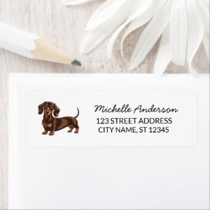 Modern Trendy Dachshund Dog Return Address