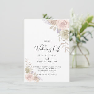 Modern Trendy Dusty Rose Blush Wedding Invitations