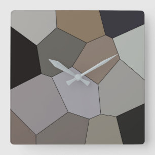 Modern Trendy Earth Toned Pattern Square Wall Clock