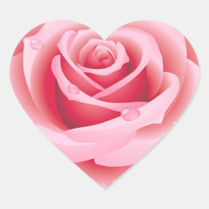 Modern Trendy Elegant Best Popular Love Floral Heart Sticker