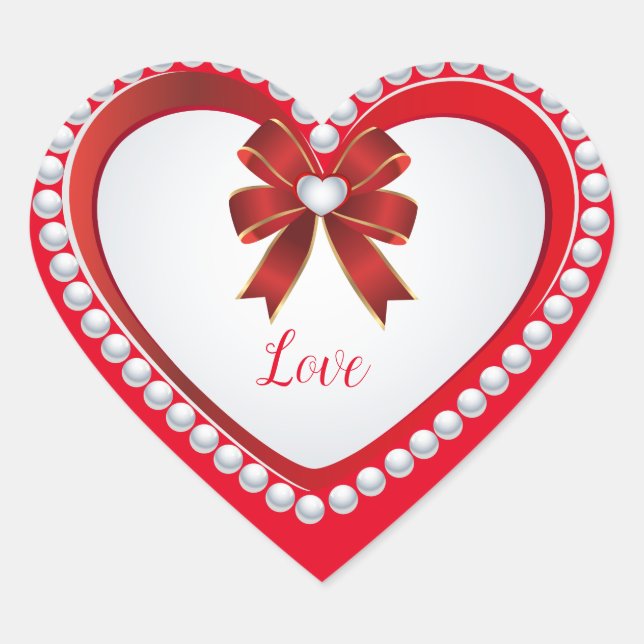 Modern Trendy Elegant Best Popular Love Heart Sticker (Front)