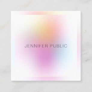 Modern Trendy Elegant Colourful Design Template Square Business Card