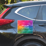 Modern Trendy Elegant Custom Company Logo Template<br><div class="desc">Custom Modern Elegant Minimalist Template Upload Business Corporate Company Logo Name Here Add QR Code Promotional Extra Large 14" x 14" Sticker.</div>