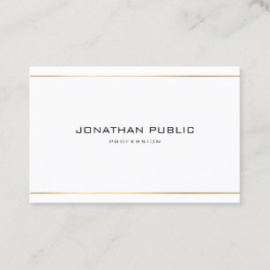 Modern Trendy Elegant Gold Striped Clean Plain Business Card