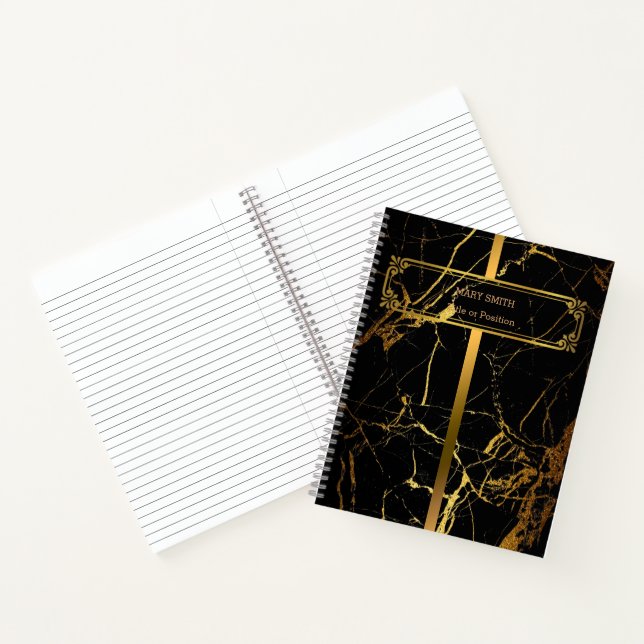 Modern Trendy Elegant Marble Gold Notebook (Inside)