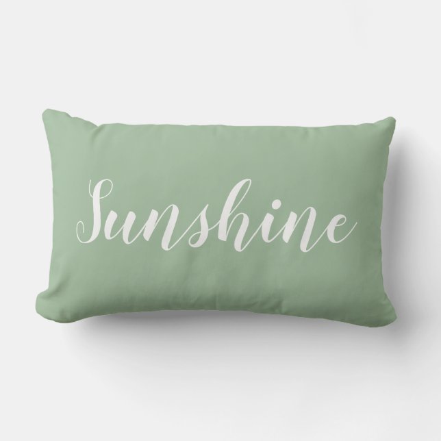 Modern trendy elegant minimalist green pillow (Front)