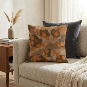 Modern trendy elegant simple boho chic brown  throw pillow