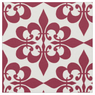 Modern Trendy Elegant Vintage Burgundy Damask Fabric