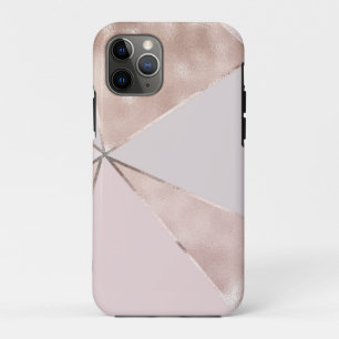 Modern Trendy Feminine Triangle Blush Texture iPhone 11 Pro Case