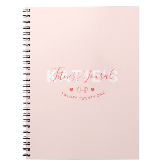 Modern Trendy Fitness Journal Blush Pink (Front)