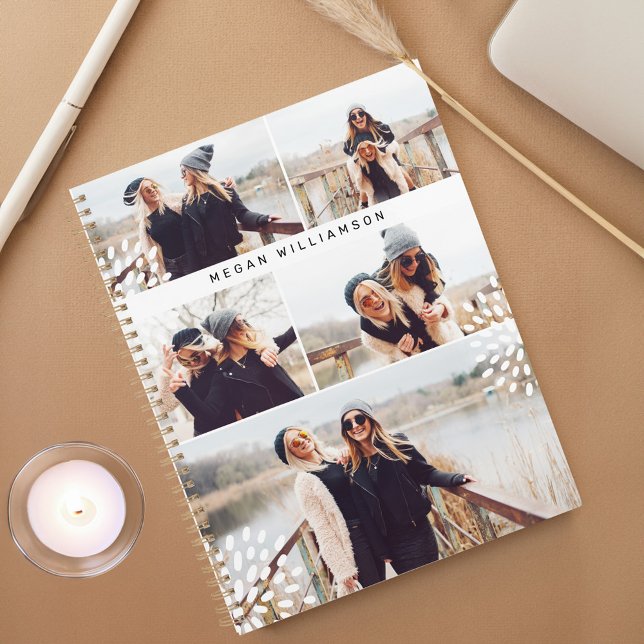 Modern Trendy Five Photo Collage Personalized Planner (Modern Trendy Five Photo Collage Personalized Planner)