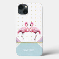 Modern Trendy Flamingo Pink Girly Name