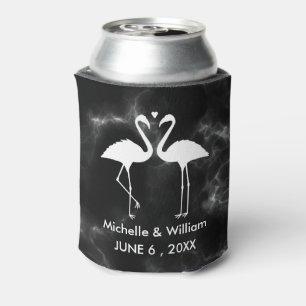 Modern Trendy Flamingos Personalized  Can Cooler