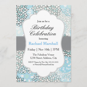 Modern Trendy Floral Birthday Party Invitation
