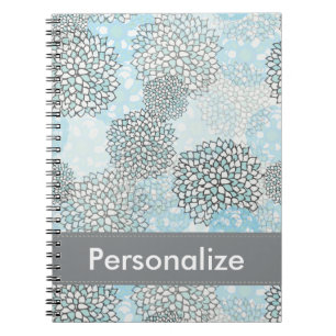 Modern Trendy Floral Pattern Personalized Notebook