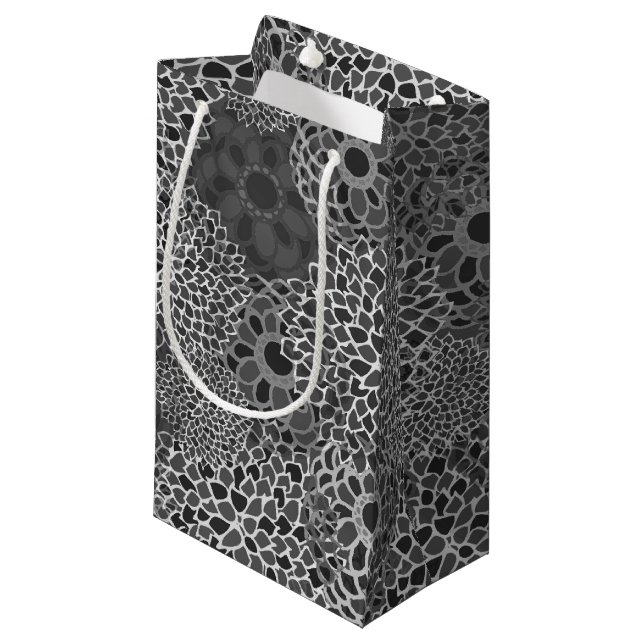 Modern Trendy Floral Pattern Small Gift Bag (Front Angled)