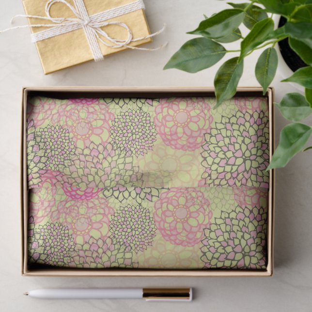 Modern Trendy Floral Pattern Tissue Paper (Gift)
