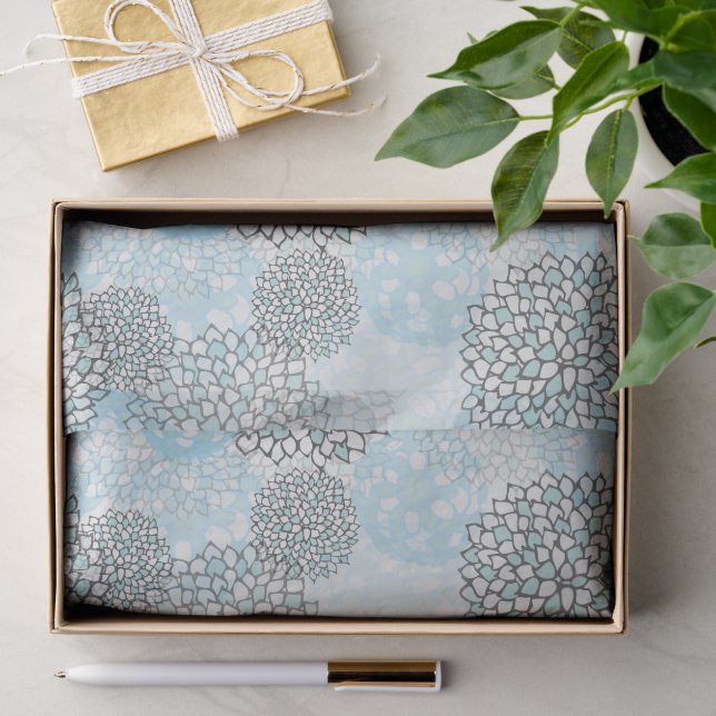 Modern Trendy Floral Pattern Tissue Paper (Gift)