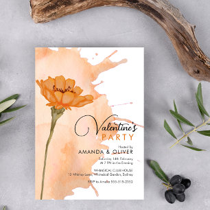 Modern Trendy Floral Valentine's Party invitation
