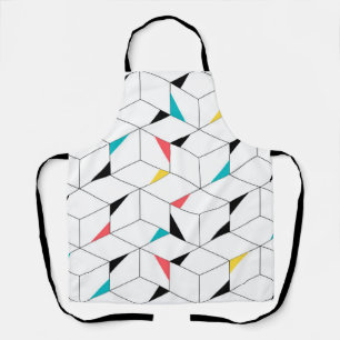 Modern, trendy, fun, urban cube pattern design apron