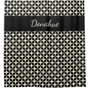Modern Trendy Geometric Pattern Black Cream Name