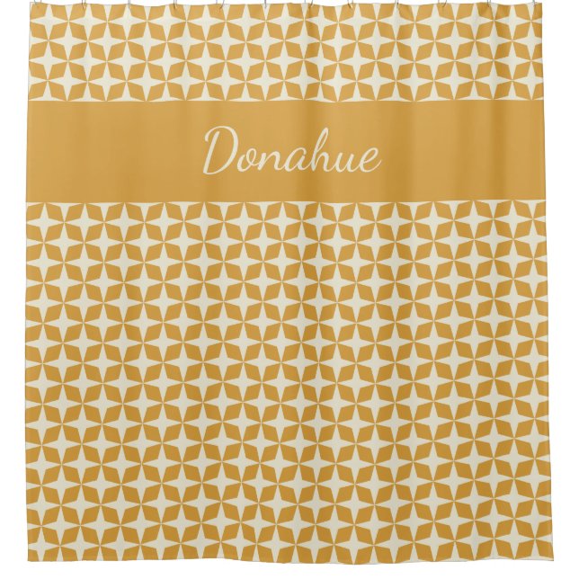 Modern Trendy Geometric Pattern Yellow Cream Name (Front)