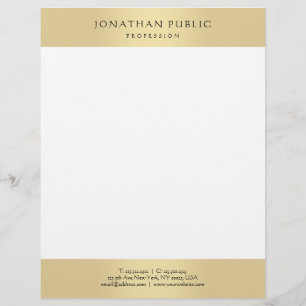 Modern Trendy Glamourous Gold Look Elegant Templat Letterhead