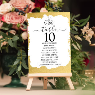 Modern Trendy Gold Frame Wedding Table Number