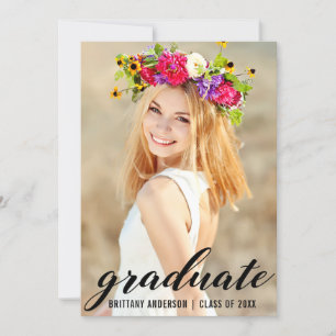 Modern Trendy Graduation Photo Announcement