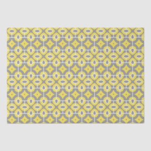 Modern Trendy Grey and White Mosaic Pattern Tissue Paper