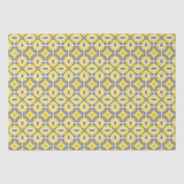 Modern Trendy Grey and White Mosaic Pattern  Tissue Paper (Front)
