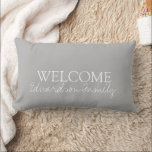 Modern trendy grey family monogram name lumbar pillow<br><div class="desc">Modern trendy grey family monogram name Lumbar Pillow.
You can easily change the text and add your name.</div>